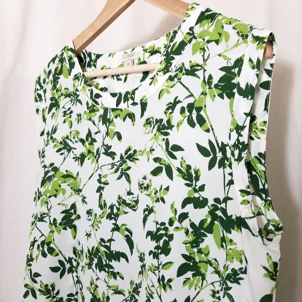 J. Crew Sleeveless Tunic Botanical Print Tank